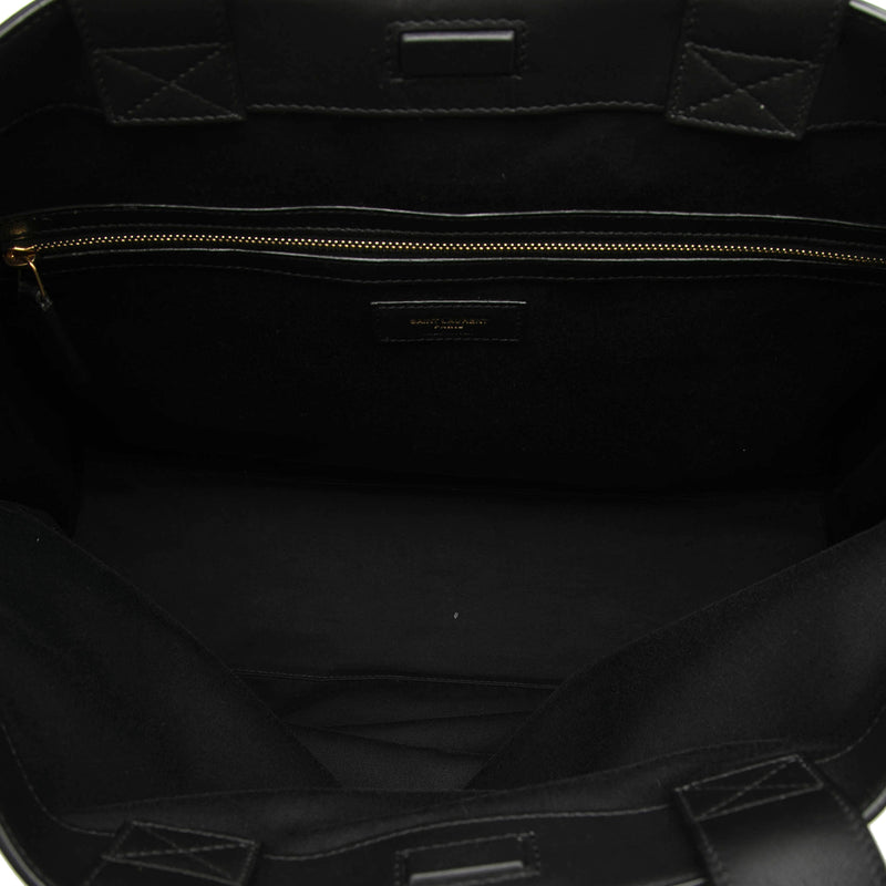 Bicolor Canvas and Leather Cabas Tote - Image 4