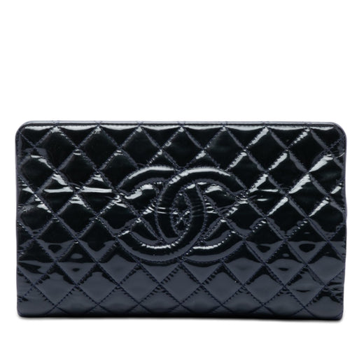 CC Quilted Patent Timeless Clutch - Image 1