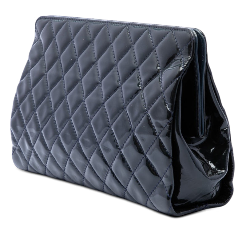 CC Quilted Patent Timeless Clutch - Image 2