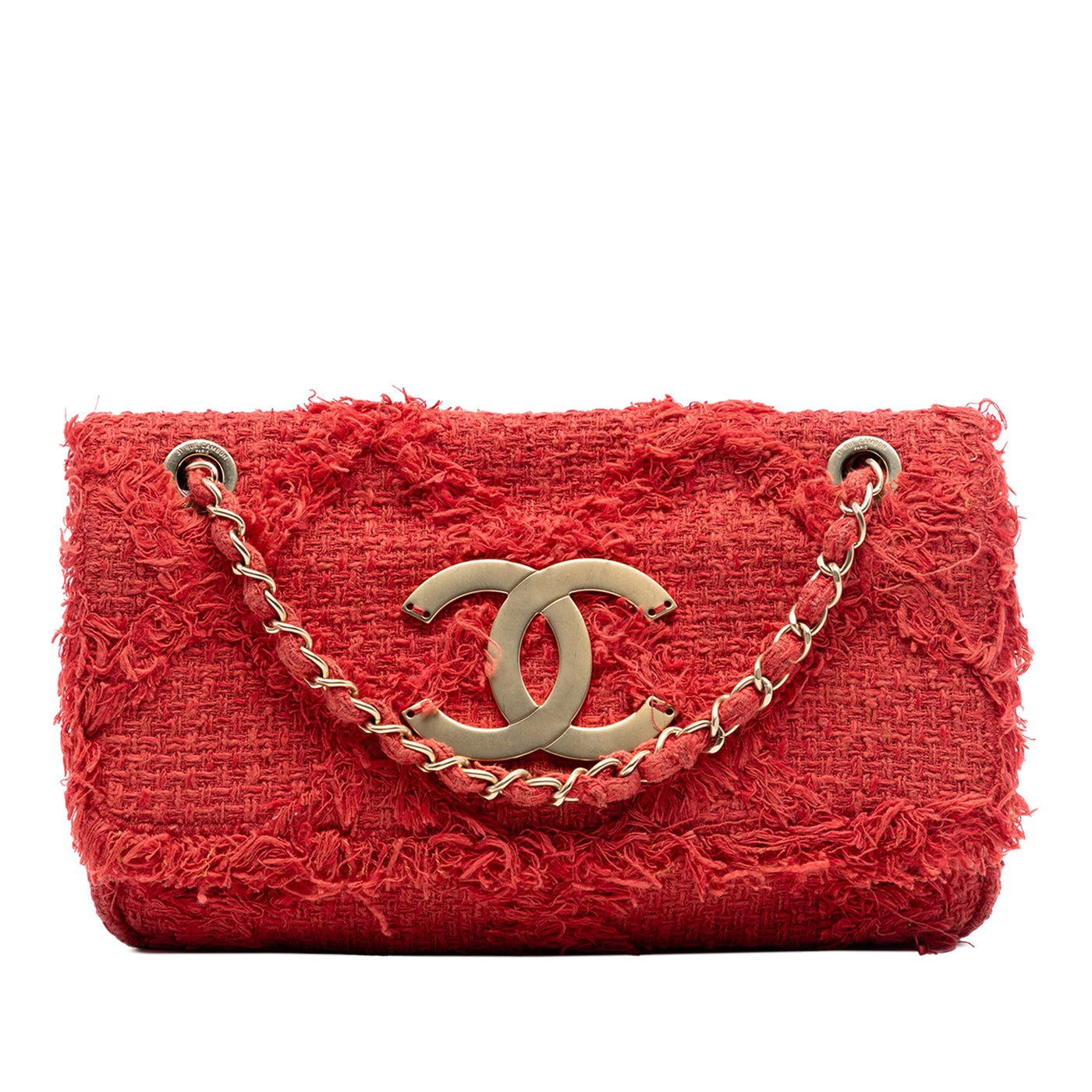 Medium Tweed Diamond Stitch Nature Flap - Image 1