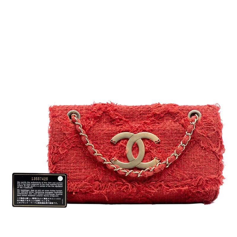 Medium Tweed Diamond Stitch Nature Flap - Image 8