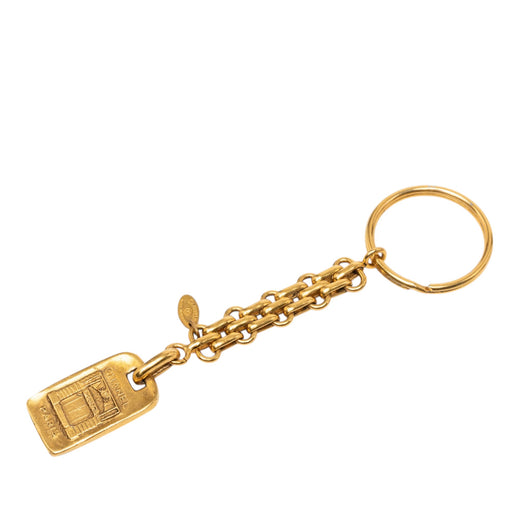 Gold Plated Logo Paris Key Ring Bag Charm - Image 1