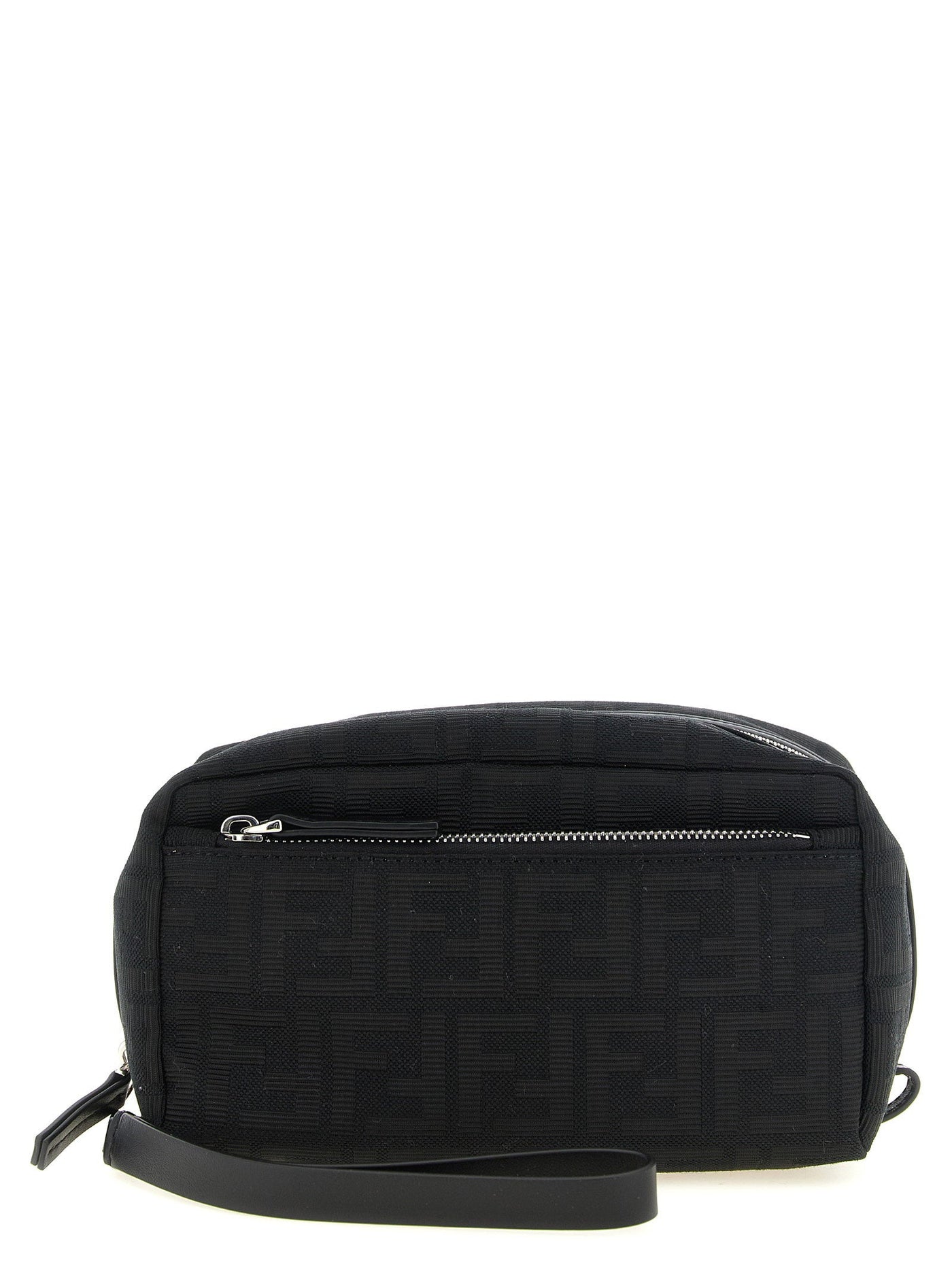 Fendi Travel Wallet — Black Ff Zucca Jacquard Fabric