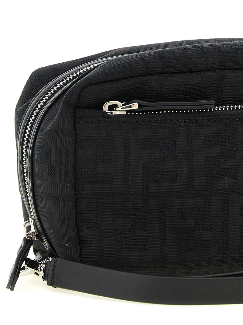 Fendi Travel Wallet — Black Ff Zucca Jacquard Fabric