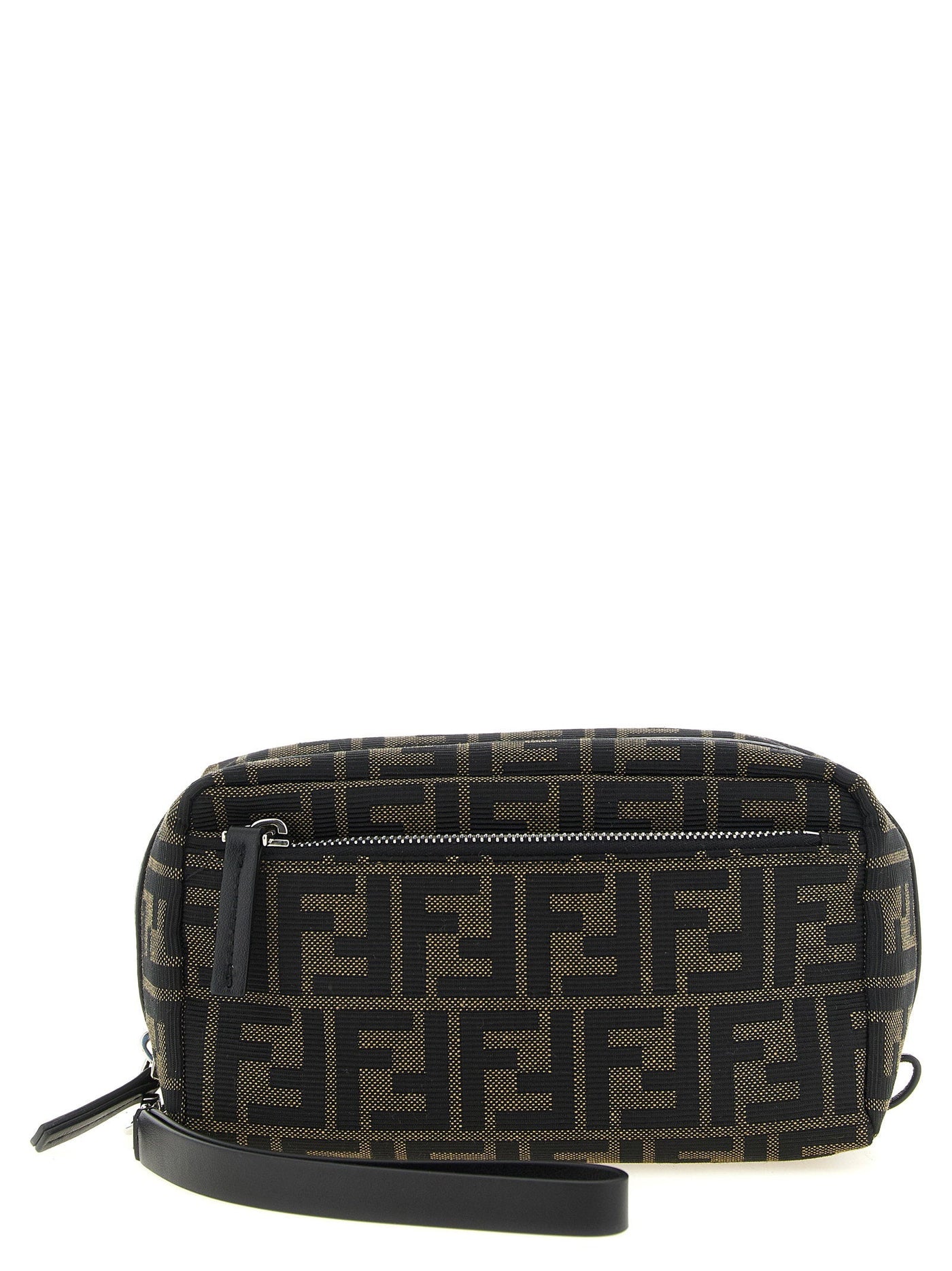 Fendi Ff Zucca Jacquard Travel Wallet — Black Fabric