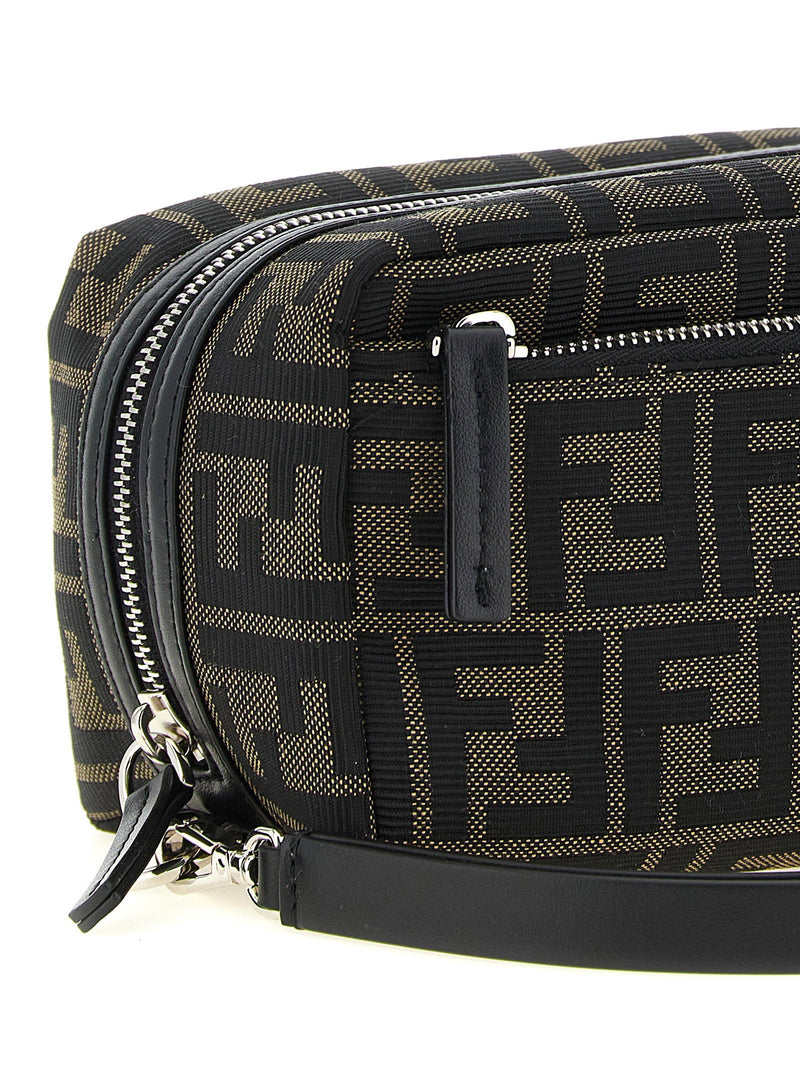 Fendi Ff Zucca Jacquard Travel Wallet — Black Fabric