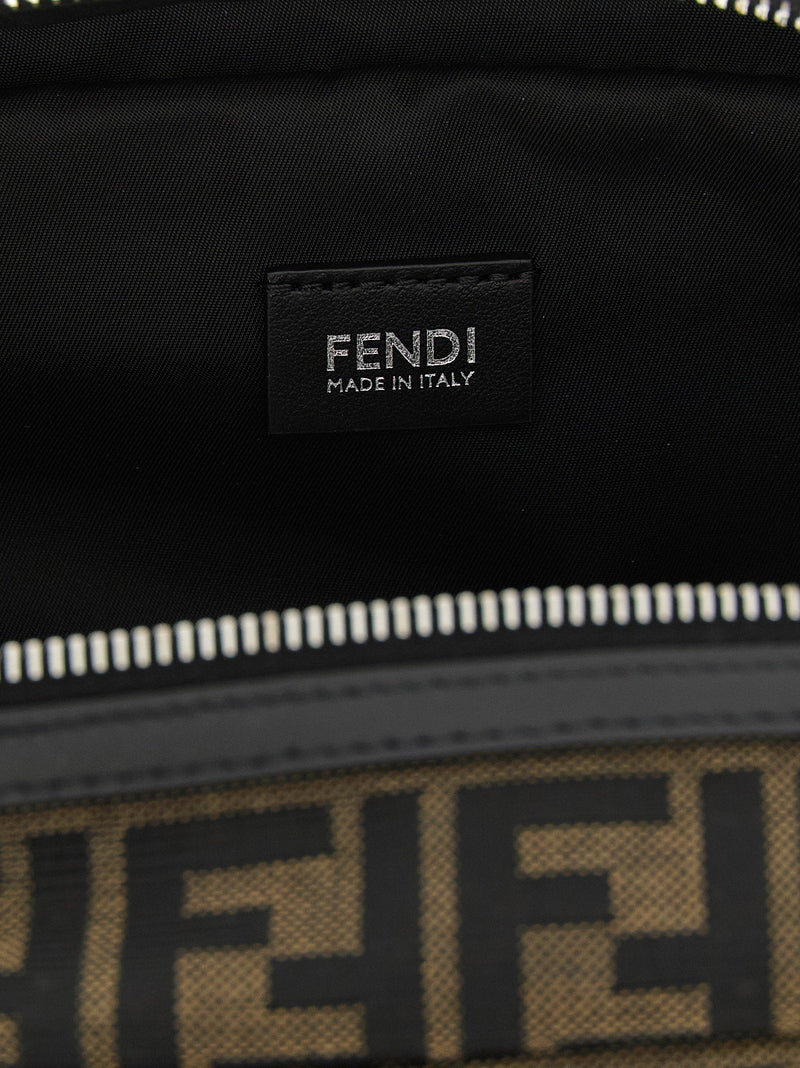 Fendi Ff Zucca Jacquard Travel Wallet — Black Fabric