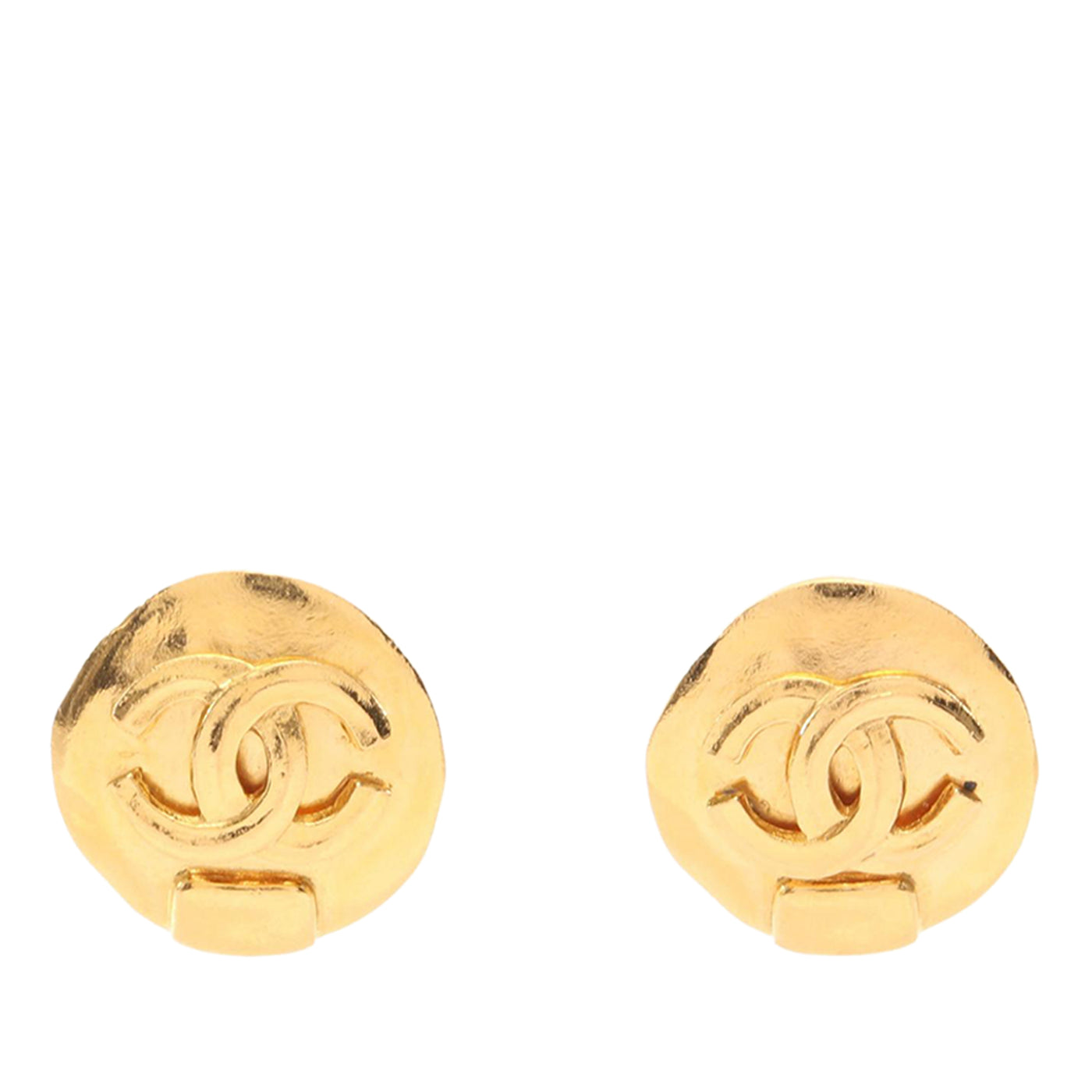 CC Gold Plated Round Clip On Earrings - Image 1