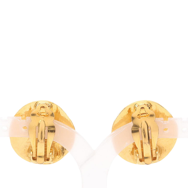 CC Gold Plated Round Clip On Earrings - Image 2