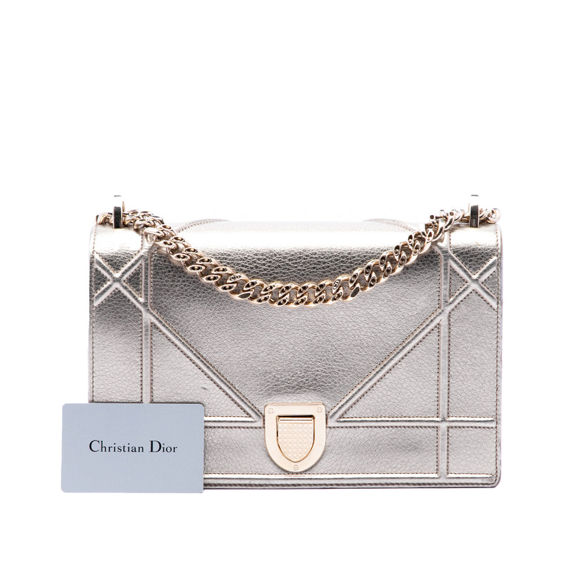 Medium Metallic Calfskin Diorama Flap - Image 7