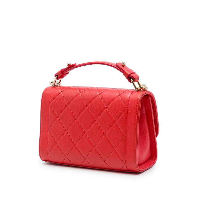 Small Quilted Grained Calfskin Label Click Flap - Image 2
