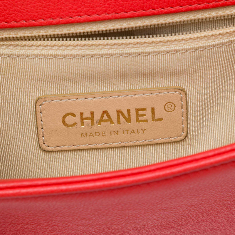 Small Quilted Grained Calfskin Label Click Flap - Image 5