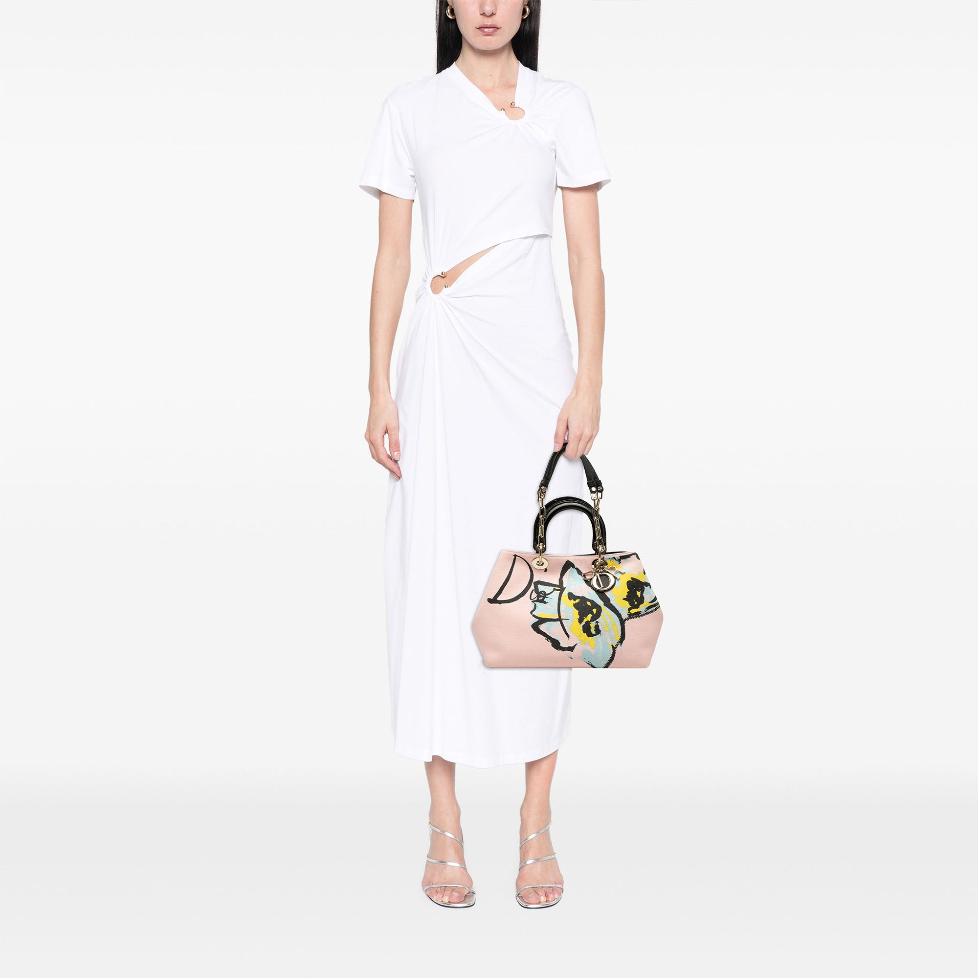 Limited Edition Medium Canvas Floral Printed Diorissimo Satchel - Image 7