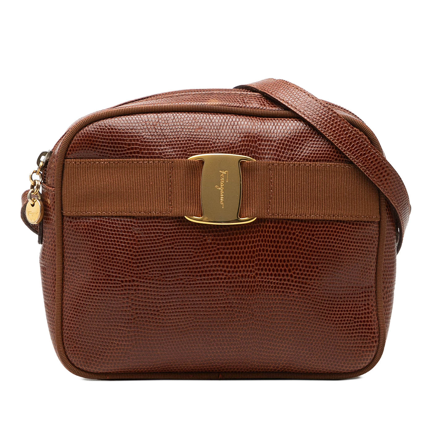 Lizard Embossed Leather Vara Crossbody - Image 1