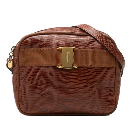 Lizard Embossed Leather Vara Crossbody - Image 1