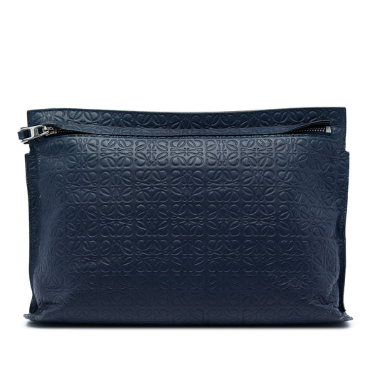 Embossed Anagram Leather Repeat T Clutch - Image 1