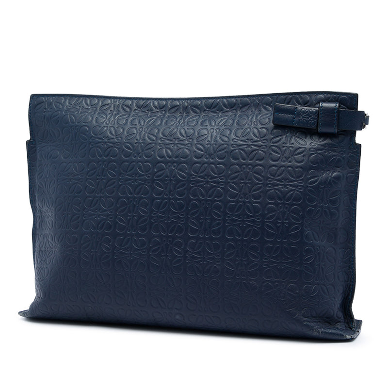 Embossed Anagram Leather Repeat T Clutch - Image 2
