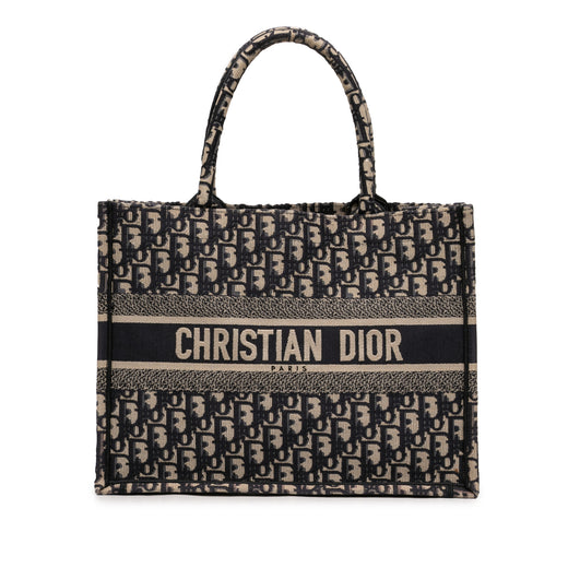 Medium Oblique Embroidered Canvas Book Tote - Image 1