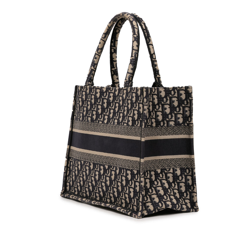 Medium Oblique Embroidered Canvas Book Tote - Image 2