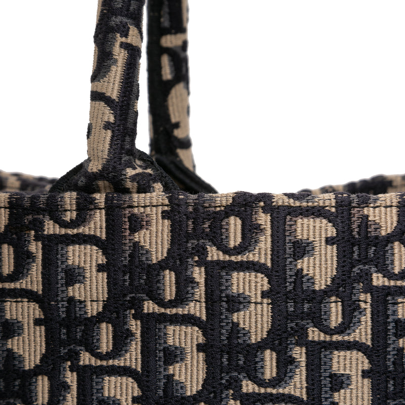Medium Oblique Embroidered Canvas Book Tote - Image 7