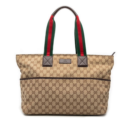 GG Canvas Web Tote - Image 1