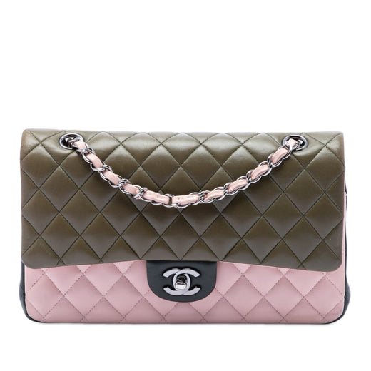Medium Classic Tricolor Lambskin Double Flap - Image 1