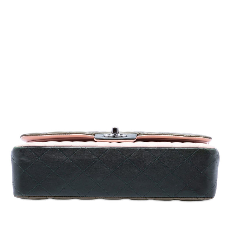Medium Classic Tricolor Lambskin Double Flap - Image 3