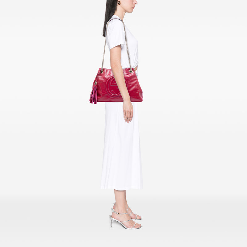 Medium Patent Soho Chain Tote - Image 7