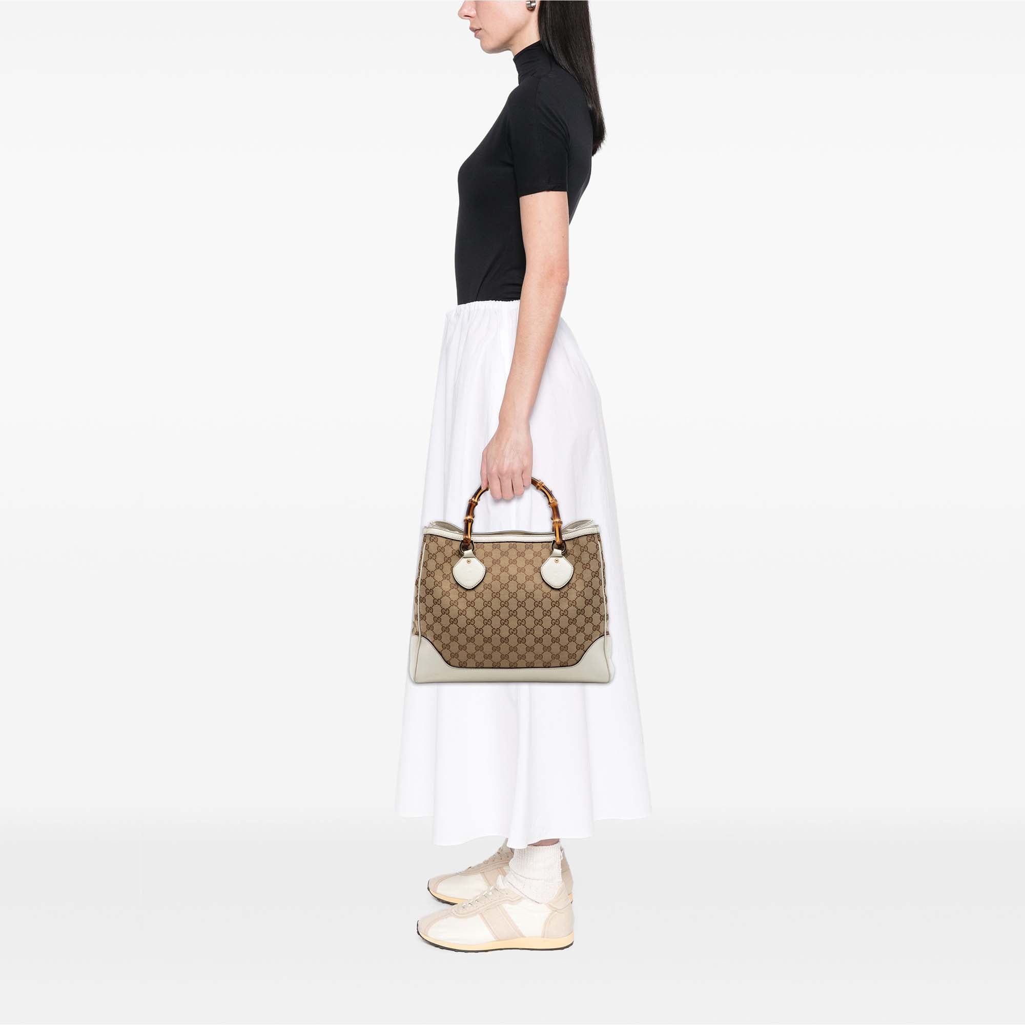 Medium GG Canvas Bamboo Diana Tote - Image 6