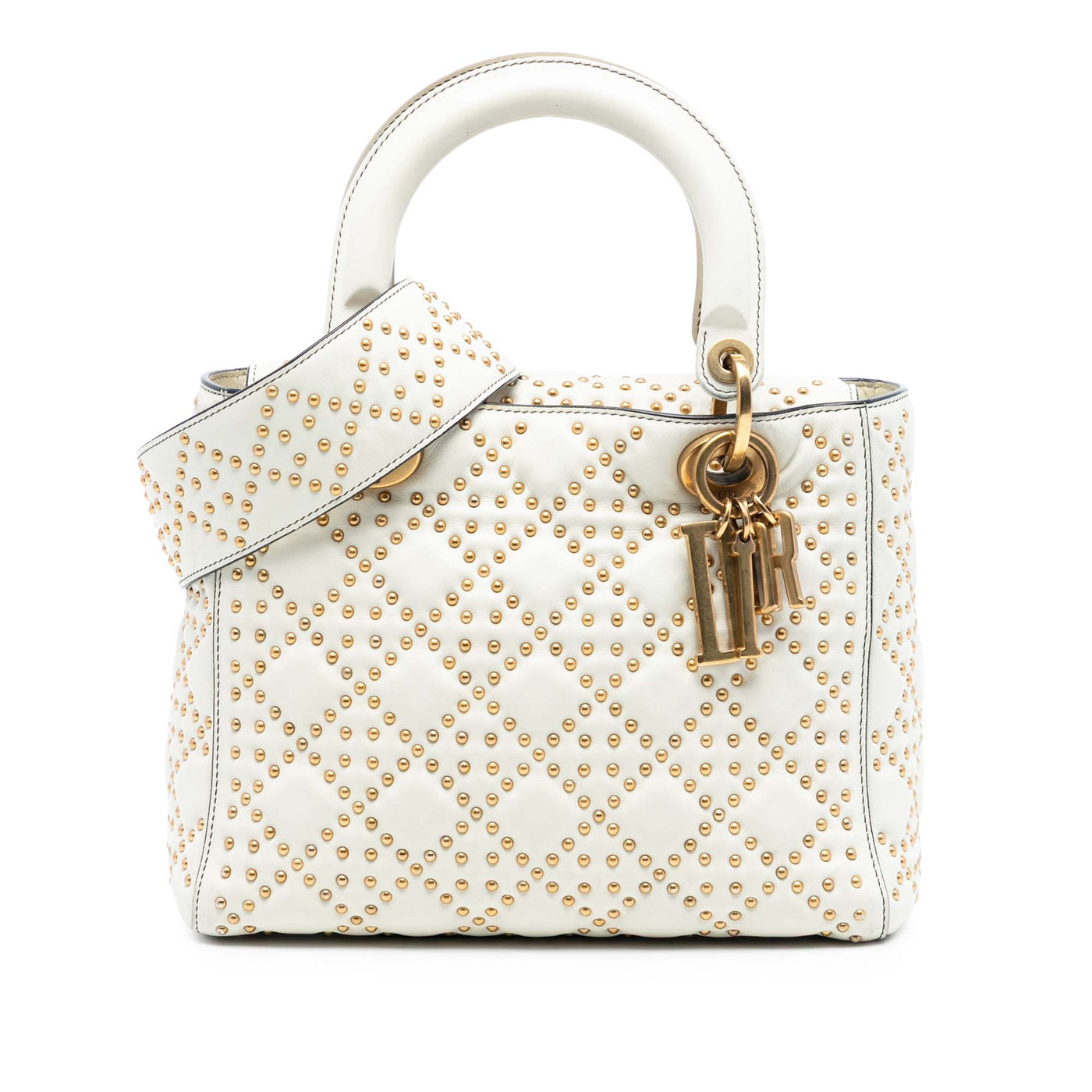 Medium Lambskin Cannage Studded Supple Lady Dior - Image 1