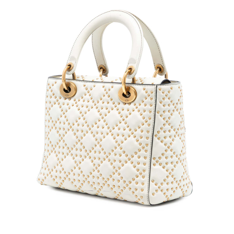 Medium Lambskin Cannage Studded Supple Lady Dior - Image 2