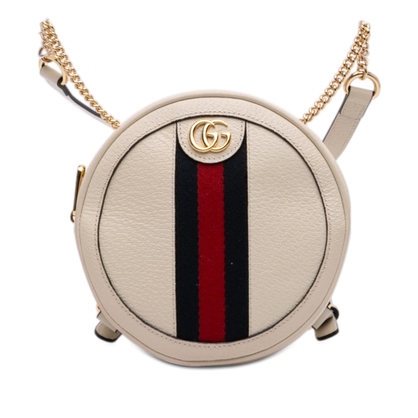 Mini Leather Round Ophidia Backpack - Image 1