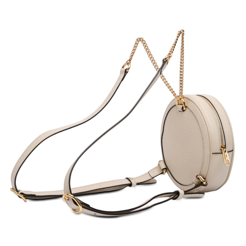 Mini Leather Round Ophidia Backpack - Image 2