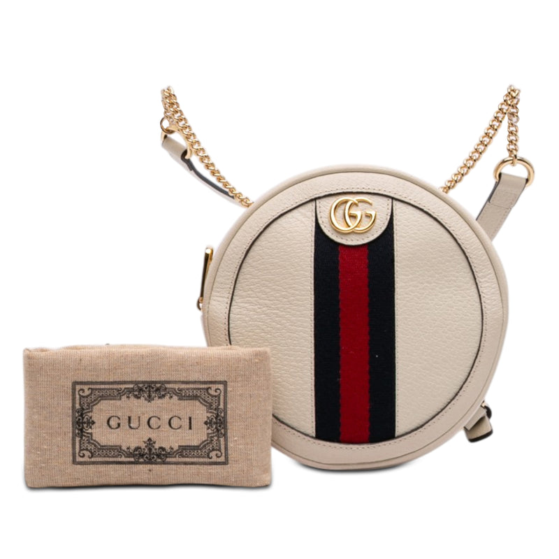 Mini Leather Round Ophidia Backpack - Image 7