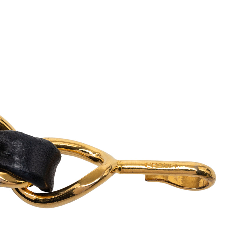 CC Gold Plated Leather Woven Chain Link Belt - Image 3