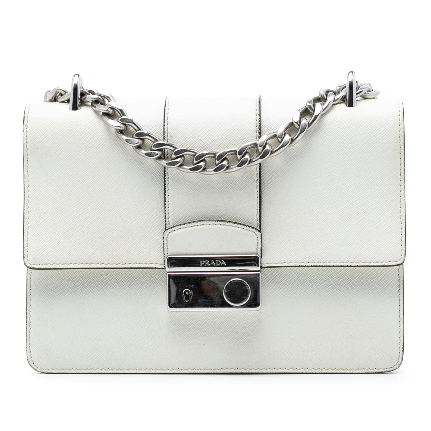 Small Saffiano Sound Lock Chain Crossbody - Image 1