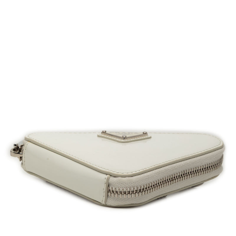 Mini Brushed Leather Triangle Chain Pouch - Image 3