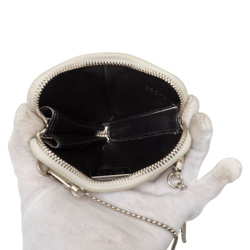 Mini Brushed Leather Triangle Chain Pouch - Image 4