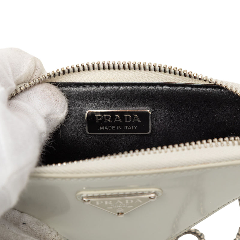Mini Brushed Leather Triangle Chain Pouch - Image 5