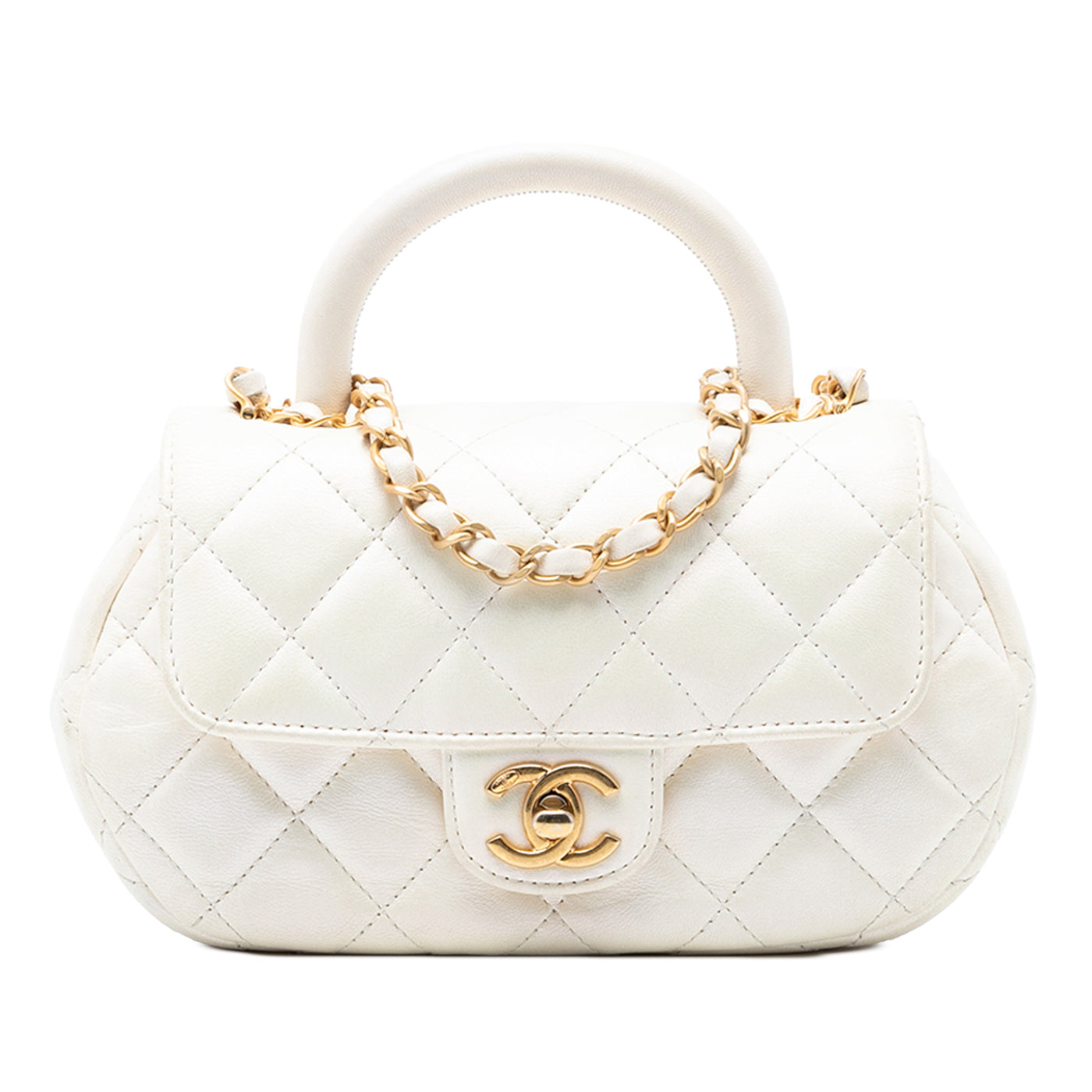 CC Quilted Lambskin Top Handle Bag - Image 1
