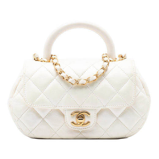 CC Quilted Lambskin Top Handle Bag - Image 1