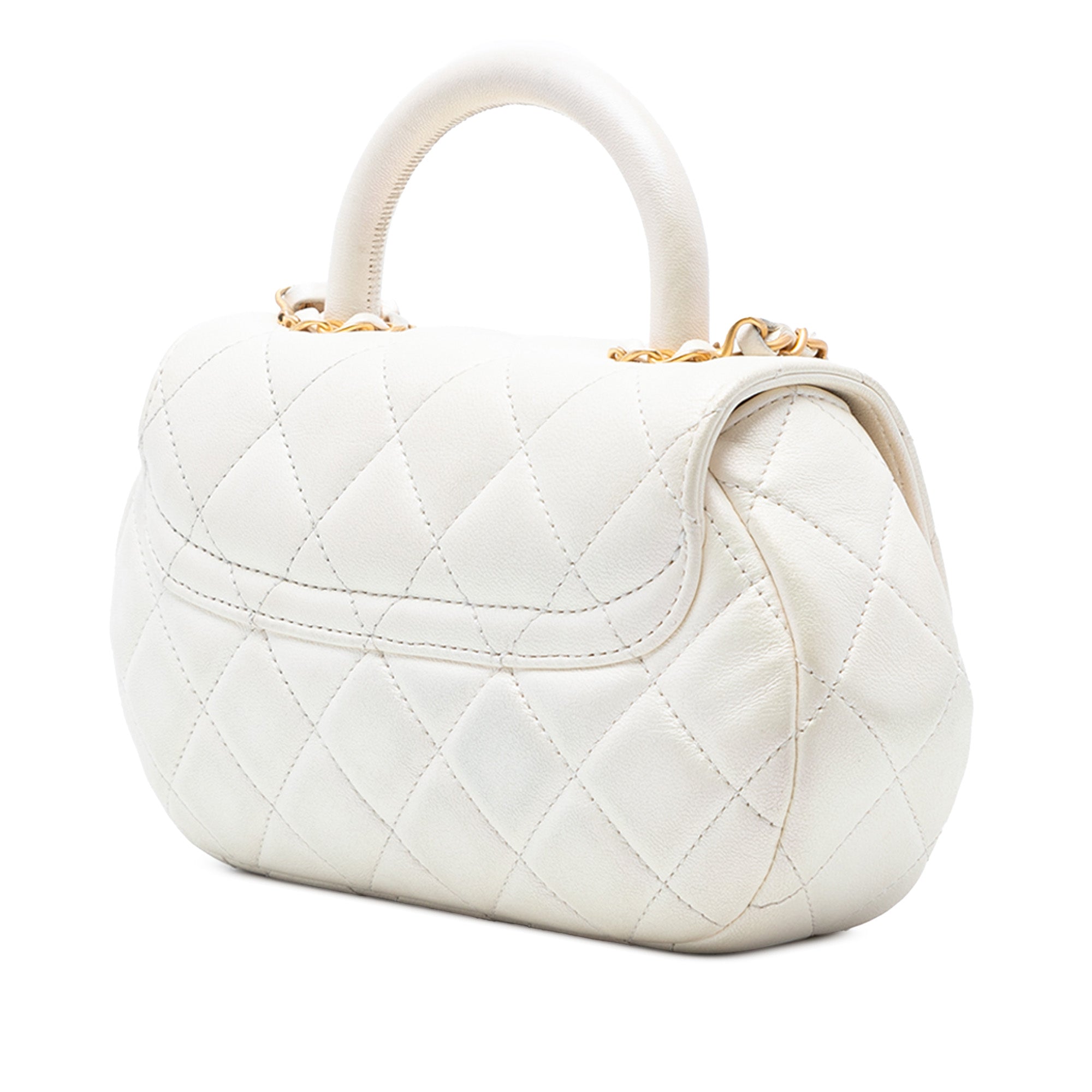 CC Quilted Lambskin Top Handle Bag - Image 2