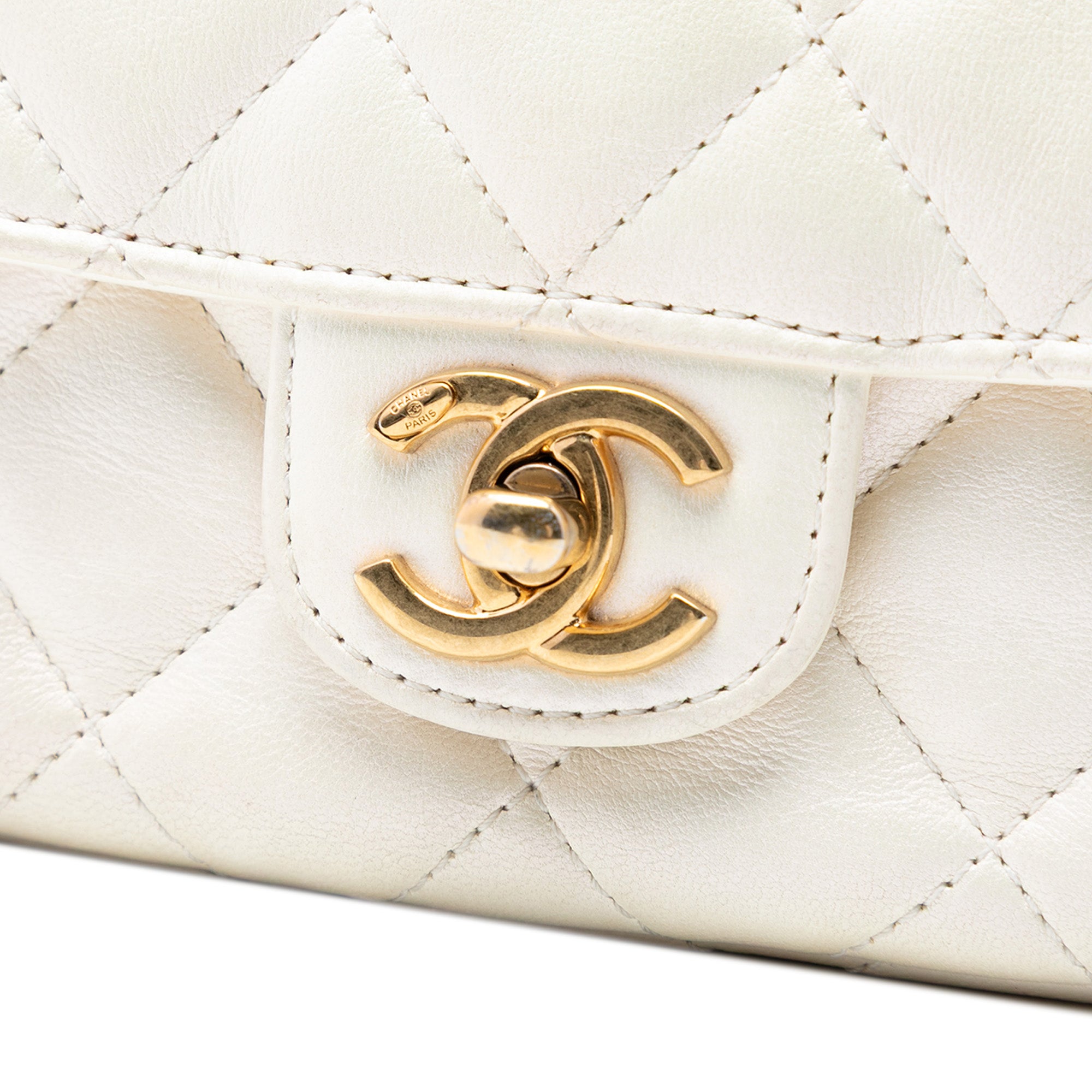 CC Quilted Lambskin Top Handle Bag - Image 5