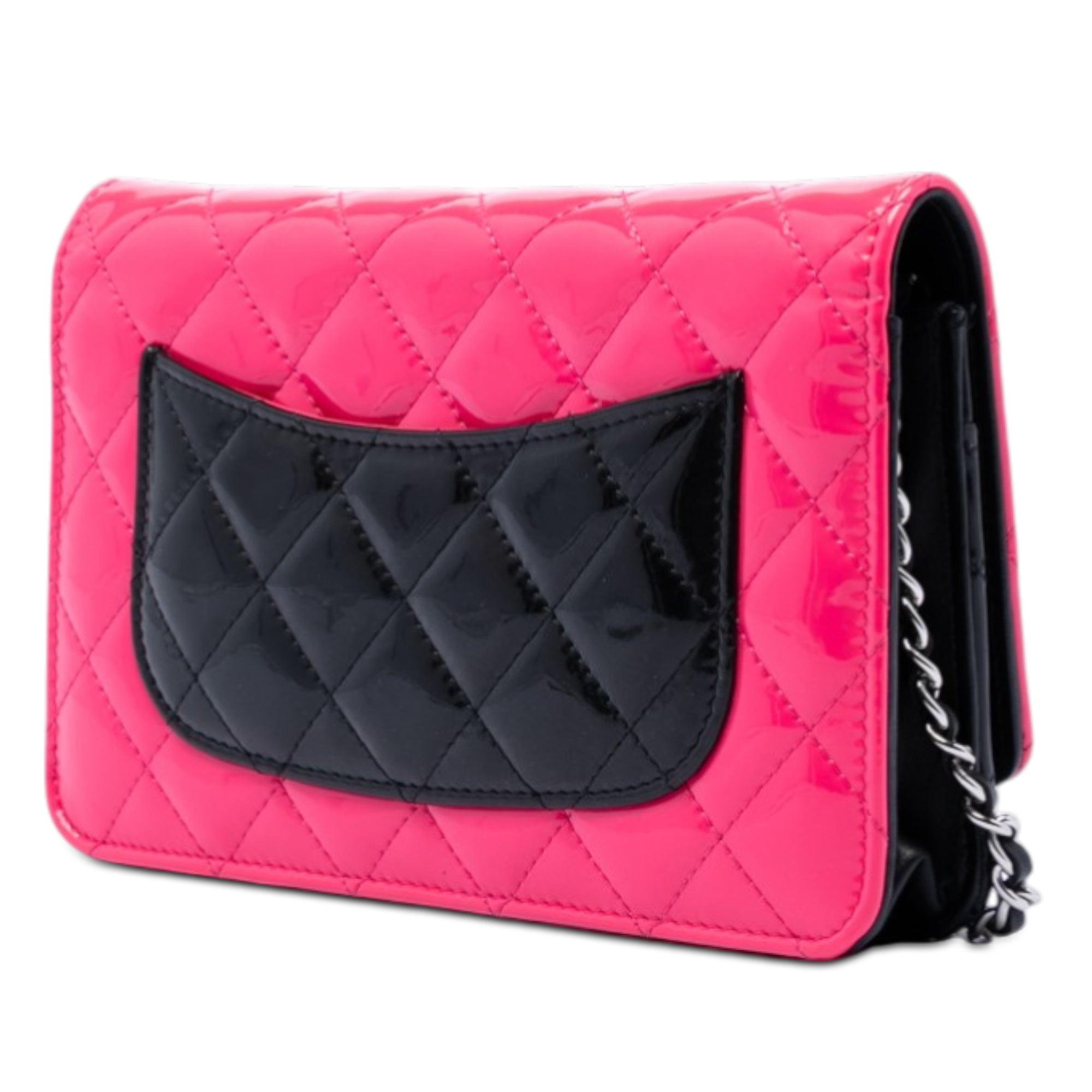 CC Bicolor Quilted Patent Wallet on Chain - Image 2