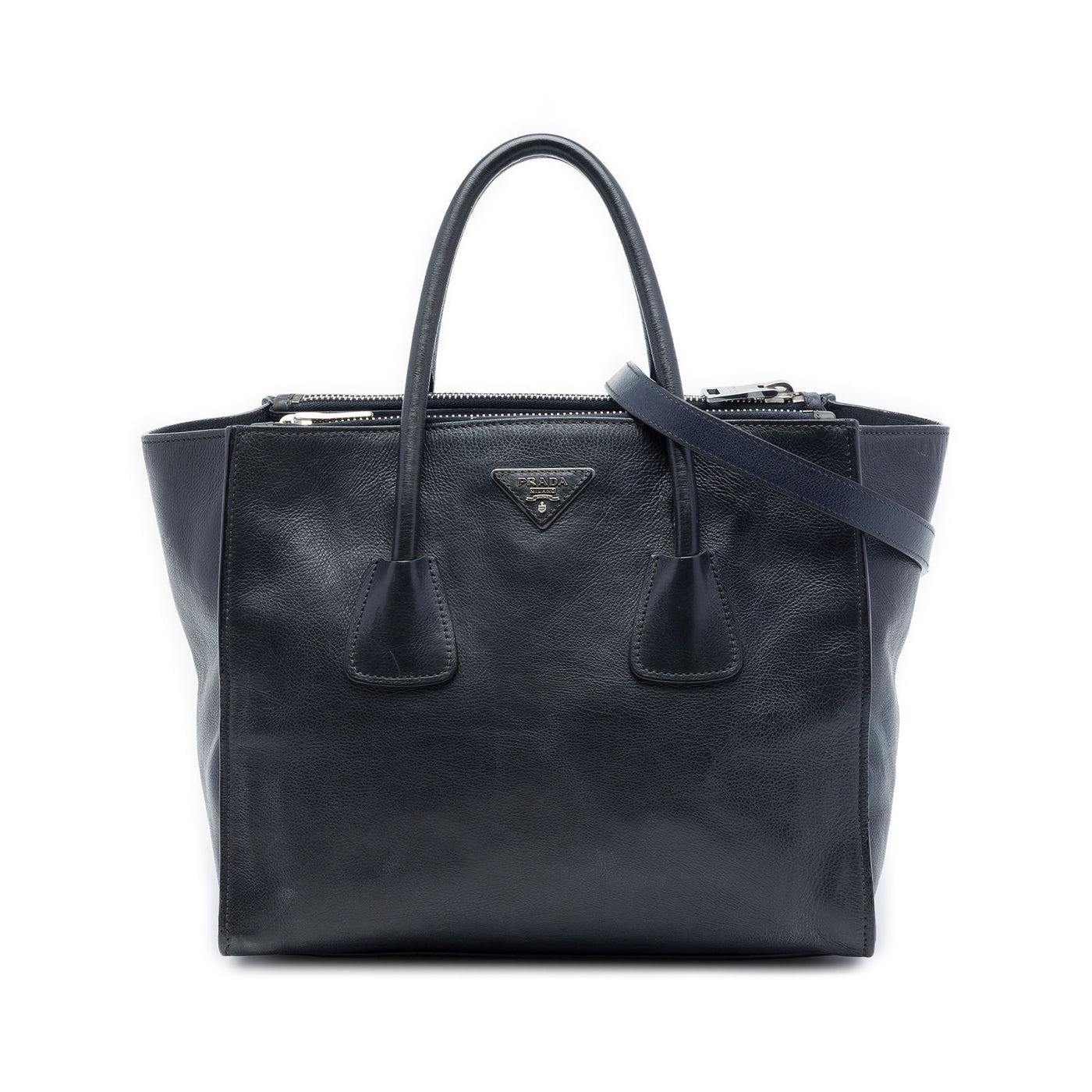 Glace Calf Twin Pocket Double Handle Satchel - Image 1