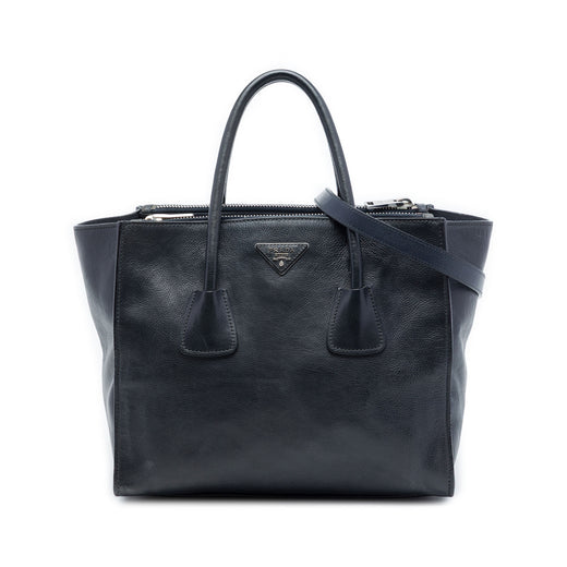 Glace Calf Twin Pocket Double Handle Satchel - Image 1