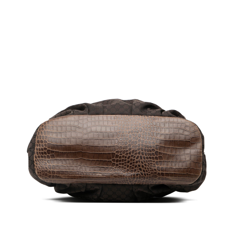 Embossed Leather Trimmed Macadam Canvas Vertical Tote - Image 3