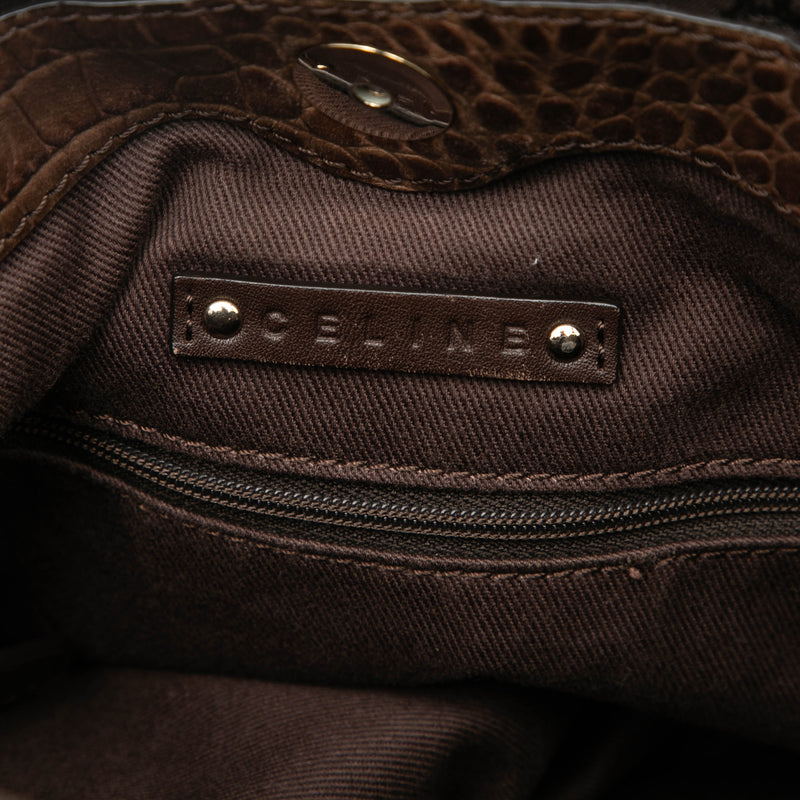 Embossed Leather Trimmed Macadam Canvas Vertical Tote - Image 5
