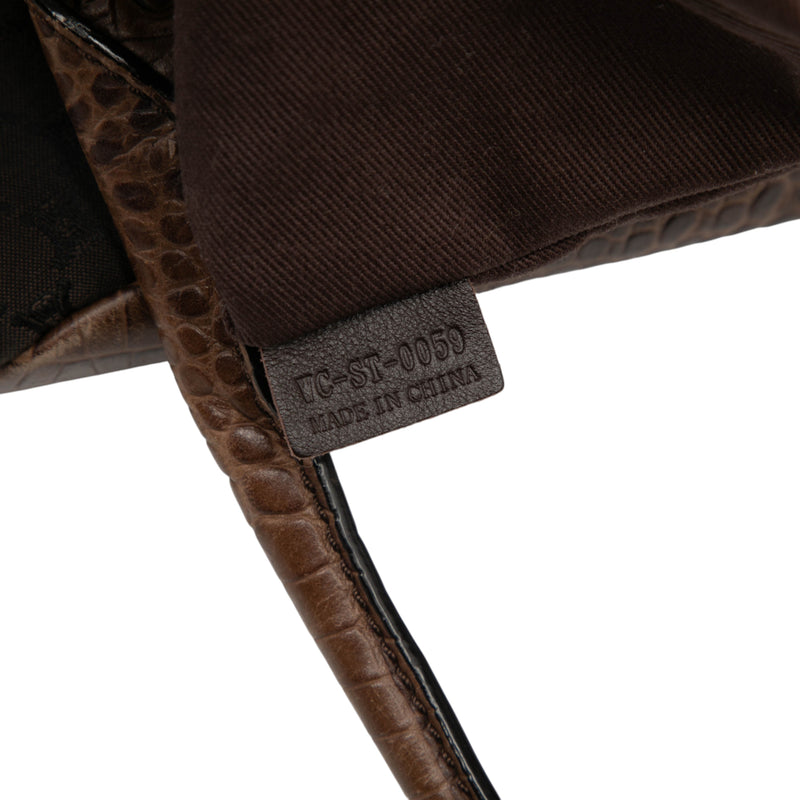 Embossed Leather Trimmed Macadam Canvas Vertical Tote - Image 6