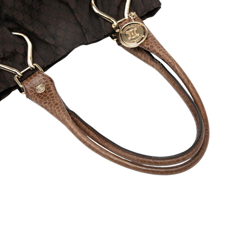 Embossed Leather Trimmed Macadam Canvas Vertical Tote - Image 7